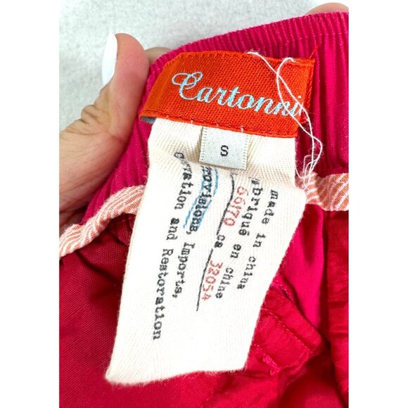 Cartonnier Anthropologie Linen Crop Wide-Leg Pant Mid Rise Pull-On Pink Sz S - Picture 3 of 12